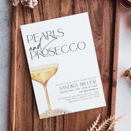 Parels en Prosecco Vrijgezellenfeest Champagneglas Kaart