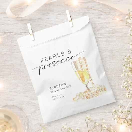 Parels en Prosecco Vrijgezellenfeest Custom Elegan Bedankzakje (Geknipt)