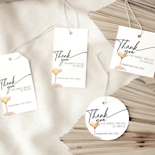 Parels en Prosecco Vrijgezellenfeest Dank u Bedankjes Labels