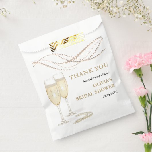 Parels en Prosecco Vrijgezellenfeest Dank u Bedankzakje (Gezegeld)