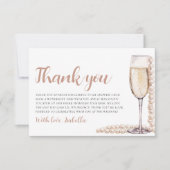 Parels en Prosecco Vrijgezellenfeest Dank u Kaart (Voorkant)