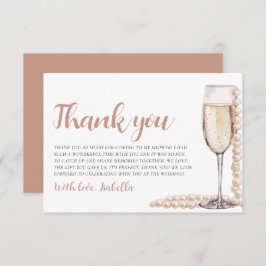 Parels en Prosecco Vrijgezellenfeest Dank u Kaart