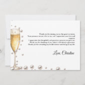 Parels en Prosecco Vrijgezellenfeest Dank u kaart (Achterkant)