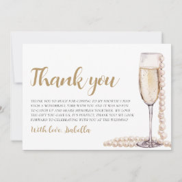 Parels en Prosecco Vrijgezellenfeest Dank u Kaart