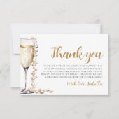 Parels en Prosecco Vrijgezellenfeest Dank u Kaart (Voorkant)