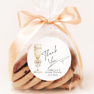 Parels en Prosecco Vrijgezellenfeest Dank u Ronde Sticker