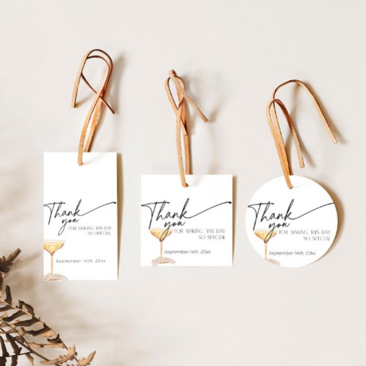 Parels en Prosecco Vrijgezellenfeest Dank u voor u Bedankjes Labels