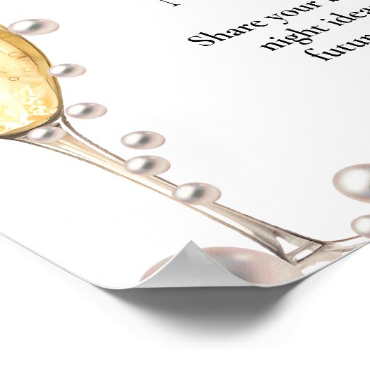 Parels en Prosecco Vrijgezellenfeest Datum ideeën  Poster (Hoek)