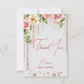 Parels en prosecco vrijgezellenfeest elegant bedankkaart (Voorkant)