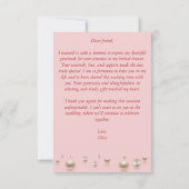 Parels en prosecco vrijgezellenfeest elegant bedankkaart (Achterkant)