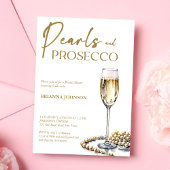 Parels en prosecco vrijgezellenfeest elegant kaart