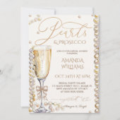 Parels en Prosecco Vrijgezellenfeest Elegant Kaart (Voorkant)
