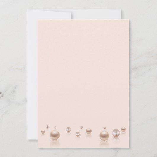 Parels en prosecco vrijgezellenfeest elegant roze kaart (Achterkant)