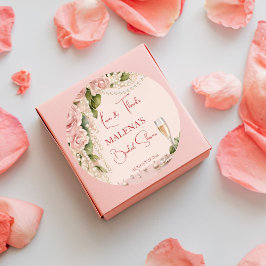 Parels en prosecco vrijgezellenfeest elegante guns ronde sticker