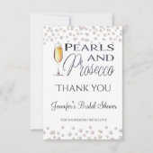 Parels en Prosecco Vrijgezellenfeest Favor Bedankkaart (Voorkant)