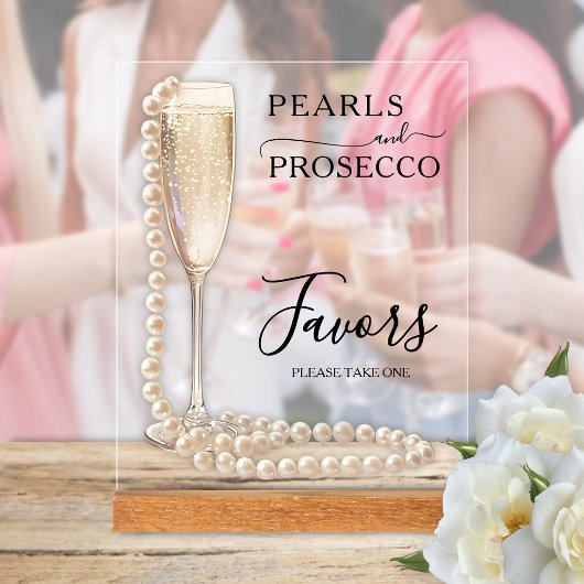 Parels en Prosecco Vrijgezellenfeest Favors Acryl Bord
