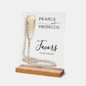 Parels en Prosecco Vrijgezellenfeest Favors Acryl Bord (Hoek)