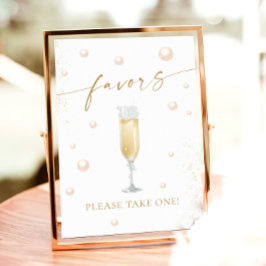 Parels en Prosecco Vrijgezellenfeest Favors Poster
