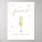 Parels en Prosecco Vrijgezellenfeest Favors Poster (Voorkant)