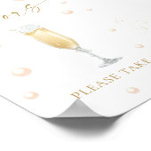 Parels en Prosecco Vrijgezellenfeest Favors Poster (Hoek)