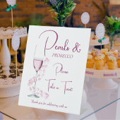 Parels en Prosecco Vrijgezellenfeest Favors Reclamebord Met Voetstuk