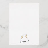 Parels en Prosecco Vrijgezellenfeest Folie uitnodi Folie Uitnodiging (Achterkant)