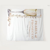 Parels en Prosecco Vrijgezellenfeest foto achtergr Wandkleed (Voorkant (horizontaal))