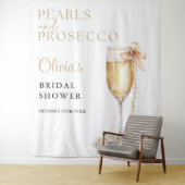 Parels en Prosecco Vrijgezellenfeest foto achtergr Wandkleed (In situ)