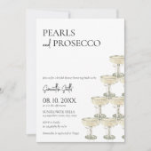 Parels en Prosecco Vrijgezellenfeest Foto Kaart (Voorkant)