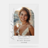 Parels en Prosecco Vrijgezellenfeest foto Welkom Acryl Bord (Voorkant)