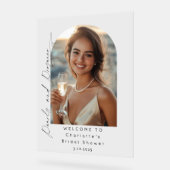 Parels en Prosecco Vrijgezellenfeest foto Welkom Acryl Bord (Hoek)