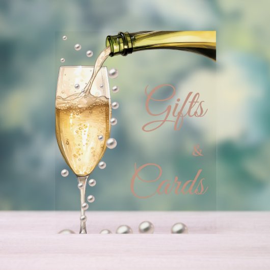 Parels en Prosecco Vrijgezellenfeest geschenken &  Acryl Bord (Neutraal)
