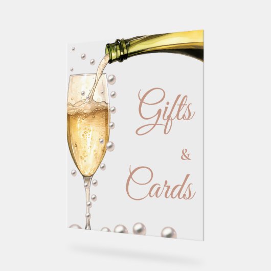 Parels en Prosecco Vrijgezellenfeest geschenken &  Acryl Bord (Hoek)