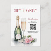 Parels en Prosecco Vrijgezellenfeest Gift Registry Informatiekaartje (Voorkant)