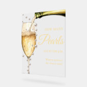 Parels en Prosecco Vrijgezellenfeest Hoeveel Parel Acryl Bord (Hoek)