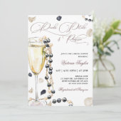 Parels en Prosecco Vrijgezellenfeest Kaart (Staand voorkant)