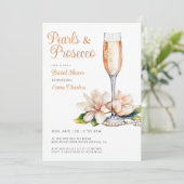 Parels en Prosecco Vrijgezellenfeest Kaart (Staand voorkant)