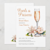 Parels en Prosecco Vrijgezellenfeest Kaart (Voorkant / Achterkant)