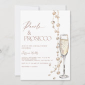 Parels en Prosecco Vrijgezellenfeest Kaart (Voorkant)