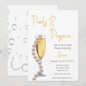 Parels en Prosecco Vrijgezellenfeest Kaart (Voorkant / Achterkant)