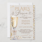 Parels en Prosecco Vrijgezellenfeest Kaart (Voorkant)