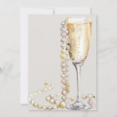 Parels en Prosecco Vrijgezellenfeest Kaart (Achterkant)