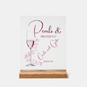Parels en Prosecco Vrijgezellenfeest Kaarten en ge Acryl Bord (Voorkant)
