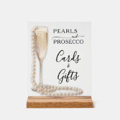 Parels en Prosecco Vrijgezellenfeest Kaarten en ge Acryl Bord (Voorkant)