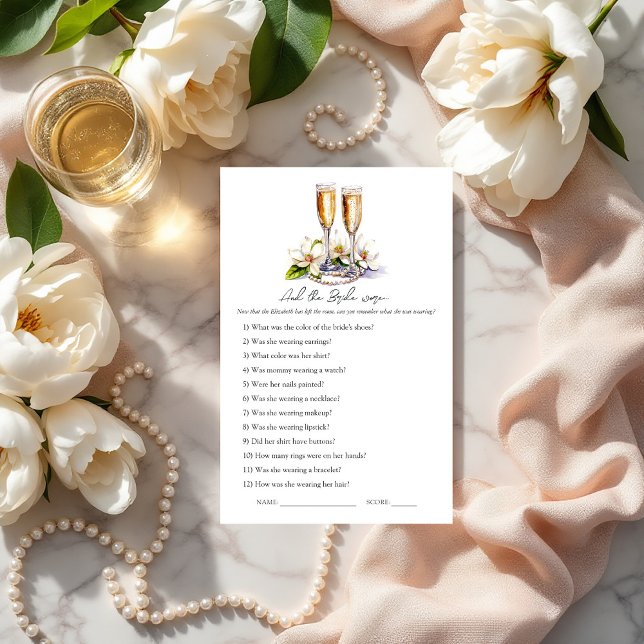 Parels en Prosecco Vrijgezellenfeest Memory Game (Pearls and Prosecco Bridal Shower Memory Game)