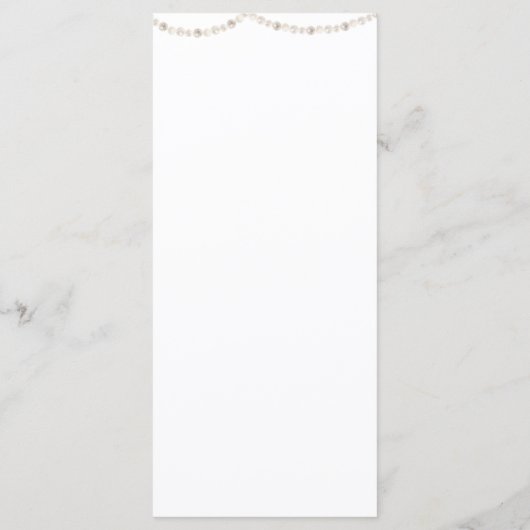 Parels en Prosecco Vrijgezellenfeest Menu (Achterkant)