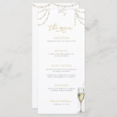 Parels en Prosecco Vrijgezellenfeest Menu (Voorkant / Achterkant)