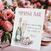 Parels en Prosecco Vrijgezellenfeest Mimosa Bar Reclamebord Met Voetstuk