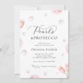 Parels en Prosecco Vrijgezellenfeest Modern Elegan Kaart (Voorkant)