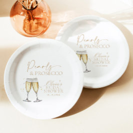 Parels en Prosecco Vrijgezellenfeest Papier Borden Papieren Bordje